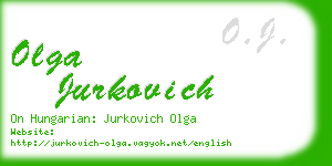 olga jurkovich business card